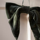 Velvet Door Bow in Green