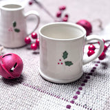 Mini Ceramic Mug with Holly