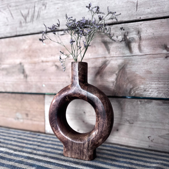 Round Wooden Vase