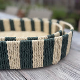 Woven Green Stripe Trays