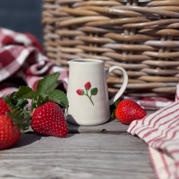 Mini Ceramic Jug with Strawberries