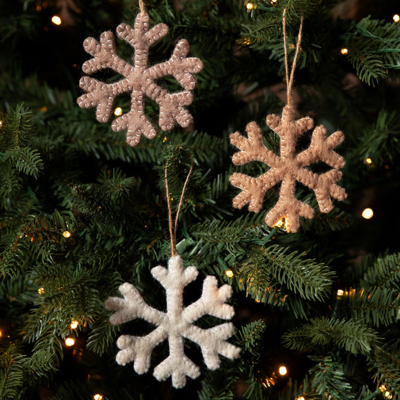 Assorted Felt Snowflake Decorations