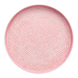 Round Enamel Tray in Mid Pink
