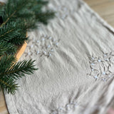 Cotton Table Runner with Mistletoe Design