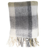 Fringed Throw in Grey and Taupe