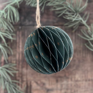 Honeycomb Decorations in Green & Gold Stars