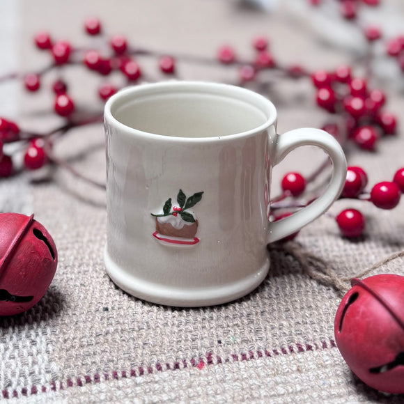 Mini Ceramic Mug with Plum Pudding