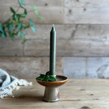 Glazed Porcelain Candle Holder in Copper