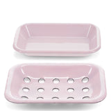 Pink Enamel 2 Part Soap Dish