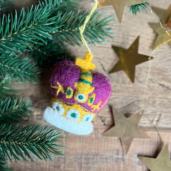Handmade Felt King Charles III Crown Decoration