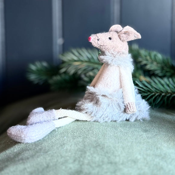 Grey Shelf Sitting Mouse