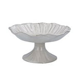 Taupe stoneware pedestal bowl