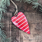 Red & White Tin Heart Decorations