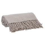Natural and Taupe Striped Throw