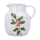Large stoneware jug with holly and berries design