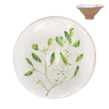 Mini stoneware bowl with green mistletoe design