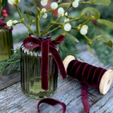 5m Spool Velvet Ribbon - Antique Cherry