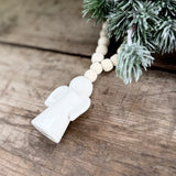 White Ceramic Angel with Beads