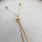 Gold-plated pull slider and box chain used to adjust the gemstone bracelet