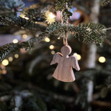 Wooden Sparkle Angel Tree Decoration