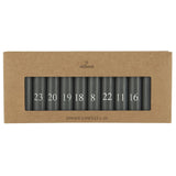 1-24 Numbered Dinner Candles in Dark Grey