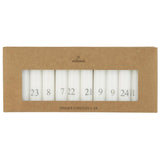 1-24 Numbered Dinner Candles in White