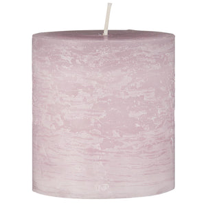 Rustic Pillar Candles in Pink