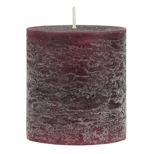 Rustic Pillar Candles in Rouge