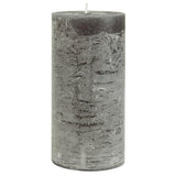 Rustic Pillar Candles in Charcoal