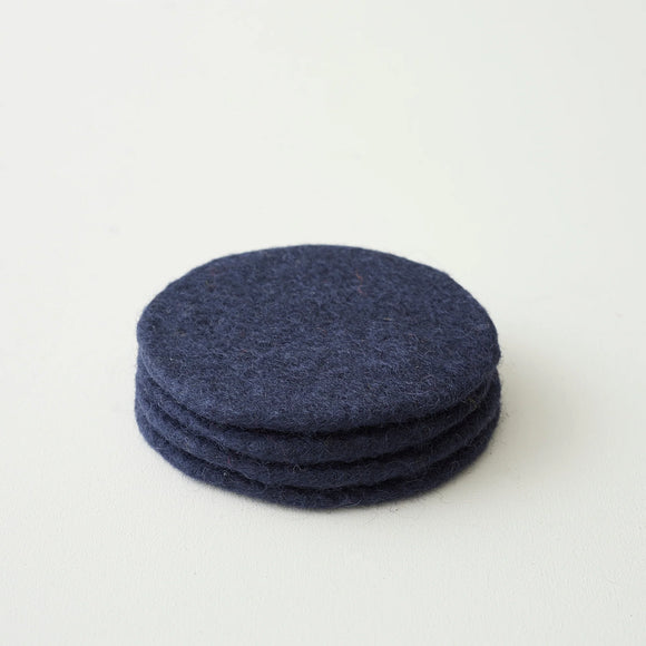 Set of 4 Fairtrade Felt Coasters in Navy