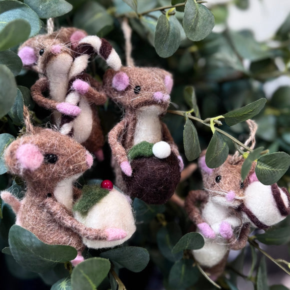 Fabric Mice Decorations - 4 Designs