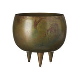 Antiqued Green Iron Pot - Large