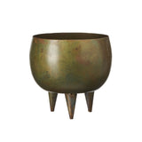 Antiqued Green Iron Pot - Small