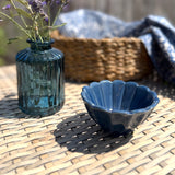 Mini Navy Fluted Bowl
