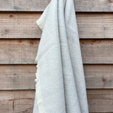 Pure New Wool Fringed Throw in Silver Grey