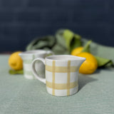 Mini Yellow Checked Stoneware Jug