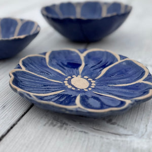 Navy Flower Plate