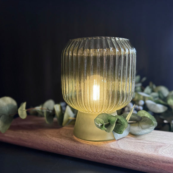 LED Ridged Olive Table Lamp