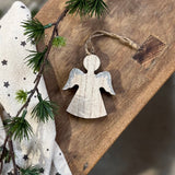 Wooden Sparkle Angel Tree Decoration