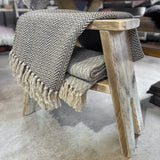 Recycled Cotton Throw in Vintage Grey