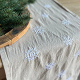 Cotton Table Runner with Snowflake Design