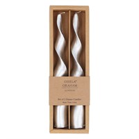Box of 2 Vintage Twist Silver Candles