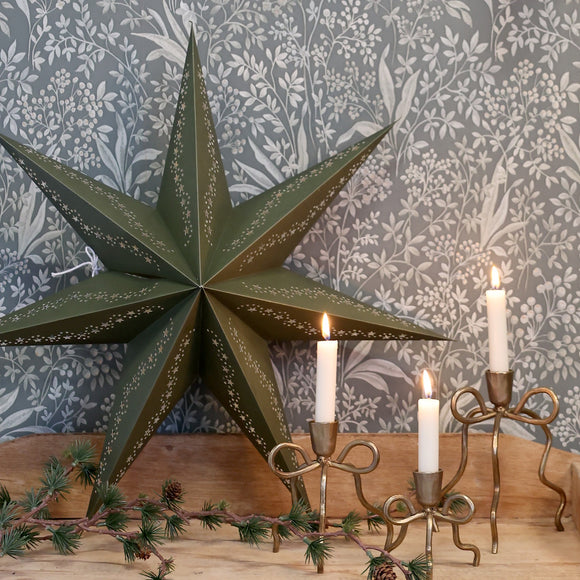 Vintage Paper Star Olive 60cm