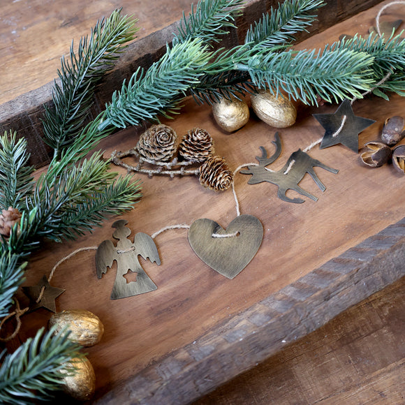Antiqued Brass Christmas Garland