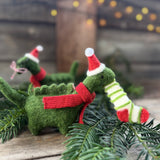 Wool Christmas dinosaur tree decoration, additional view