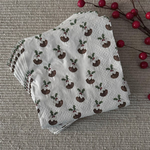 Pack of Christmas Pudding Paper Napkins