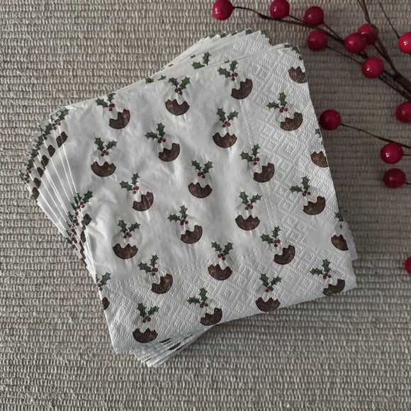 Pack of Christmas Pudding Paper Napkins