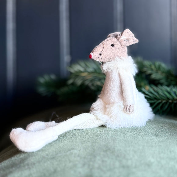 White Shelf Sitting Mouse