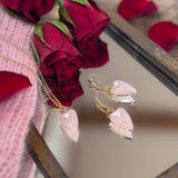 Rose Quartz Heart Gold Plated Necklace