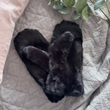 Faux Fur Mittens - Black